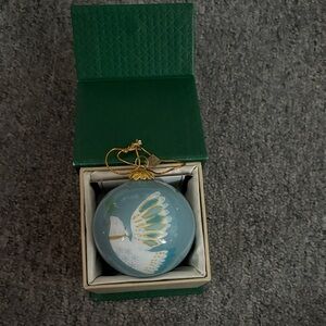 Elegant Blue and Gold Holiday Ornament